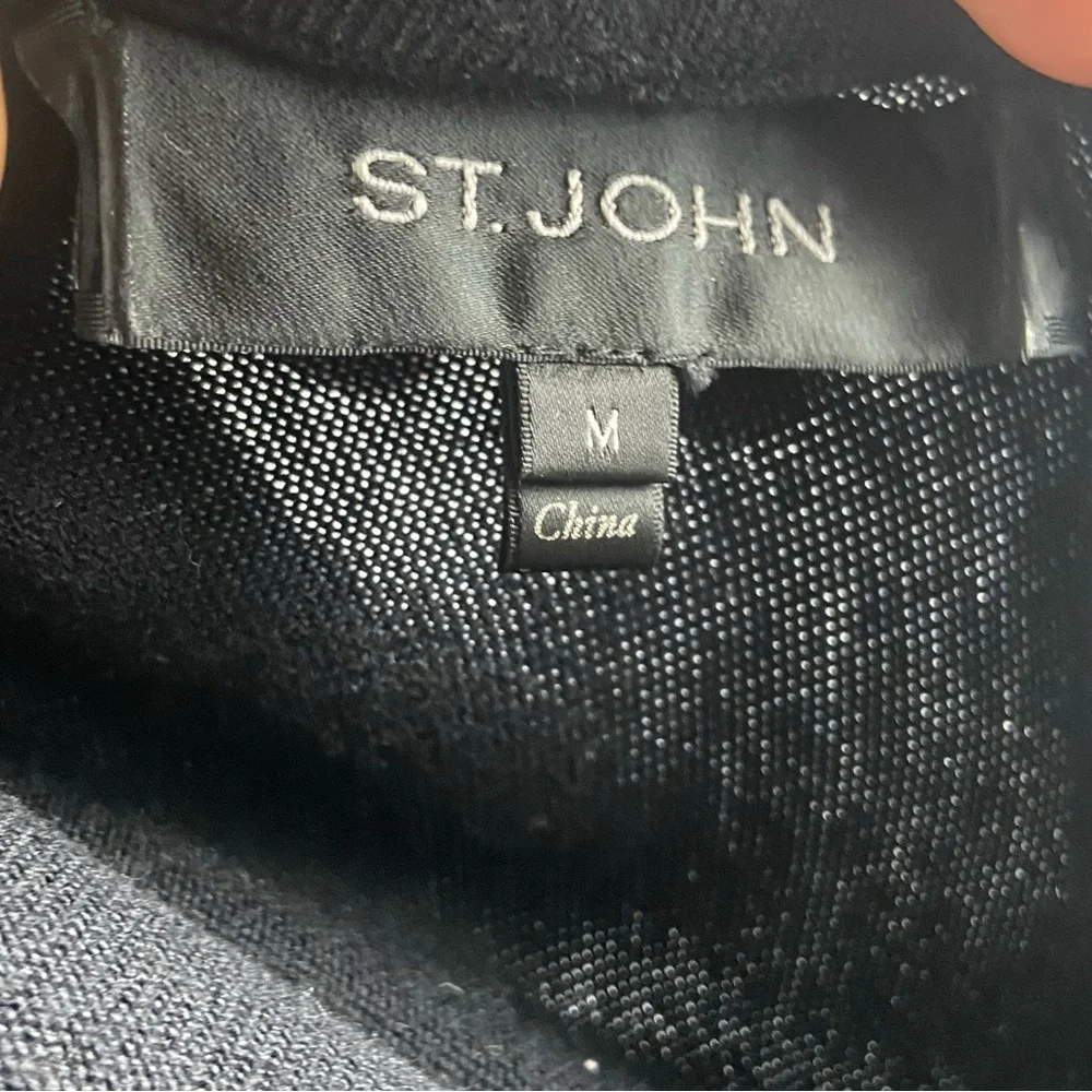 St. John Sweater Open Cardigan Medium Black